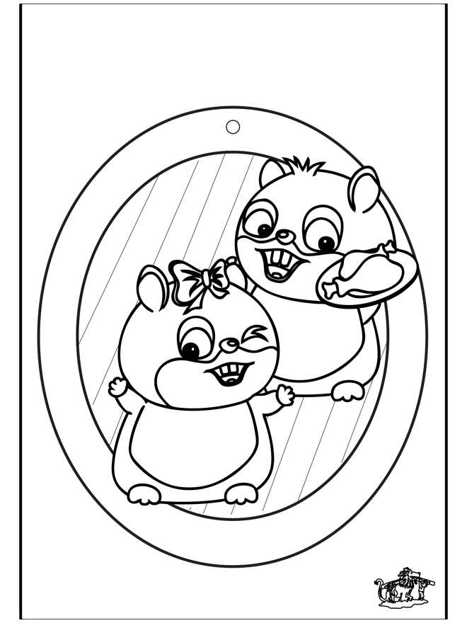 Window picture - Hamster - Kreativitet pynt i vinduet