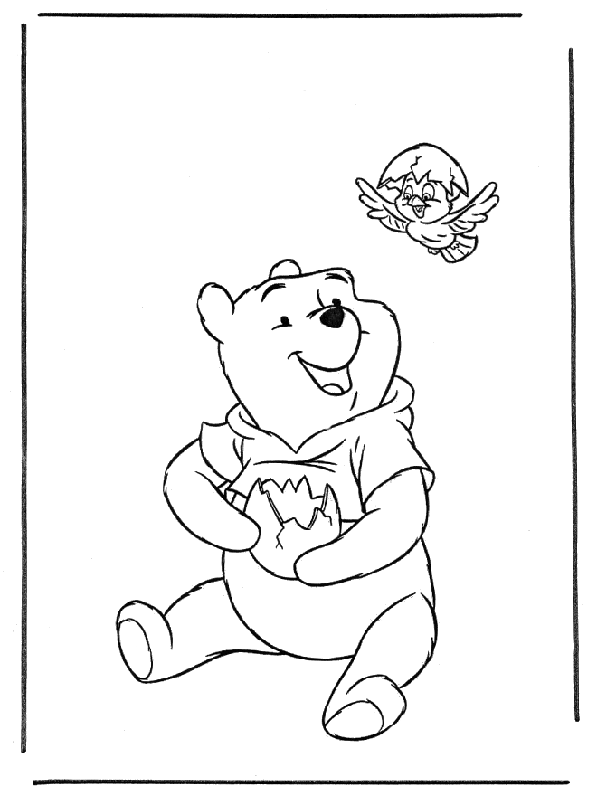 Winnie the Pooh 1 - Fargeleggingstegning Ole Brumm