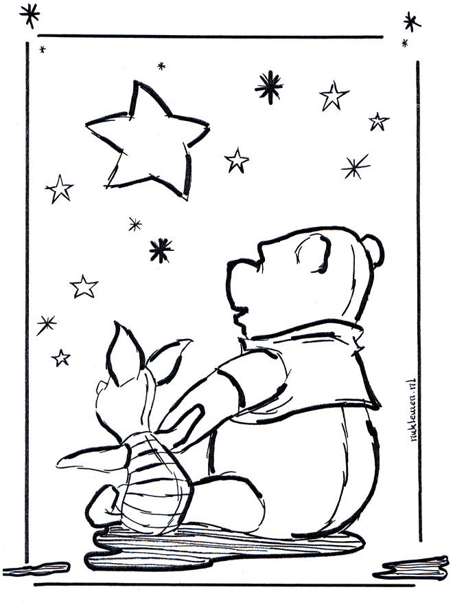 Winnie the Pooh 3 - Fargeleggingstegning Ole Brumm
