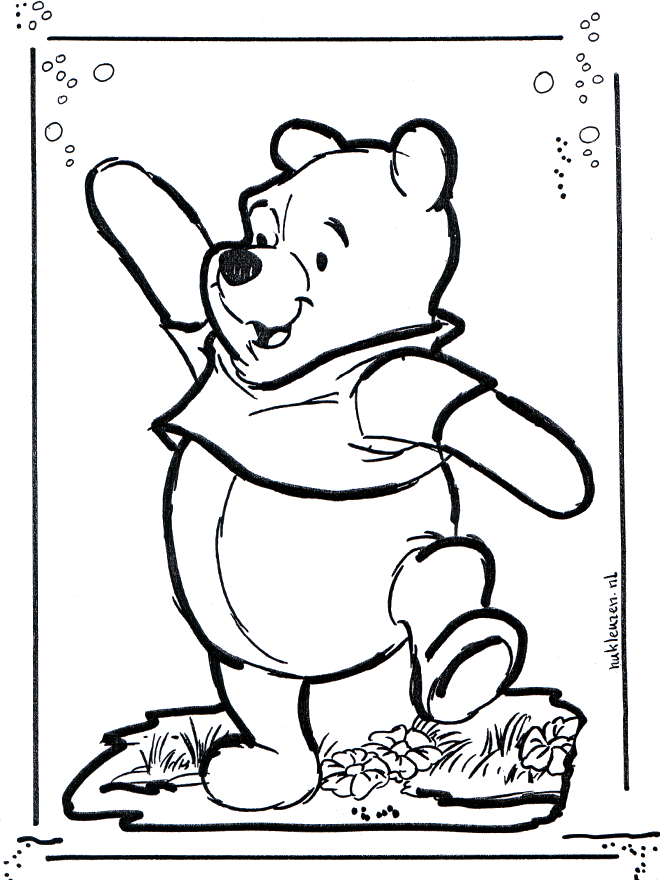 Winnie the Pooh 4 - Fargeleggingstegning Ole Brumm
