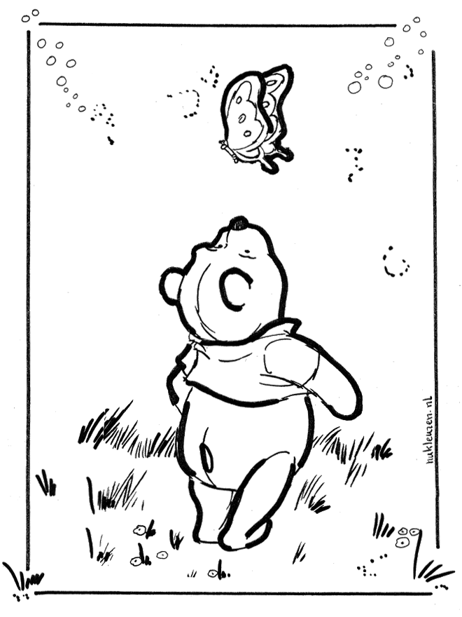 Winnie the Pooh 6 - Fargeleggingstegning Ole Brumm