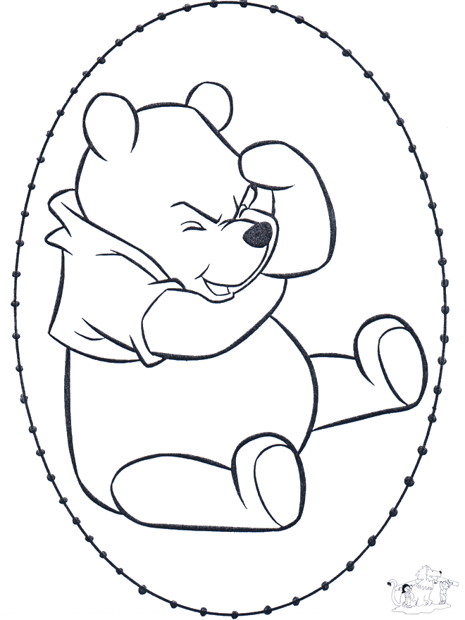 Winnie the Pooh stitchingcard 1 - Kreativ med tegneseriefigur broderkort