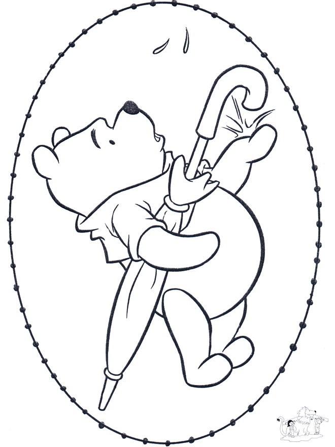 Winnie the Pooh stitchingcard 2 - Kreativ med tegneseriefigur broderkort