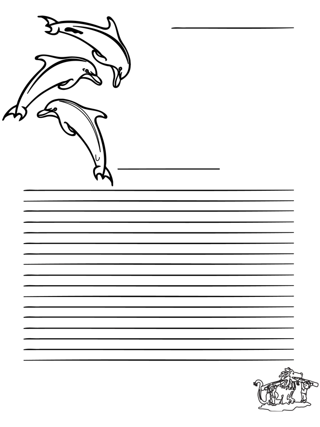 Writing paper dolfin - Kreativitet brevpapir