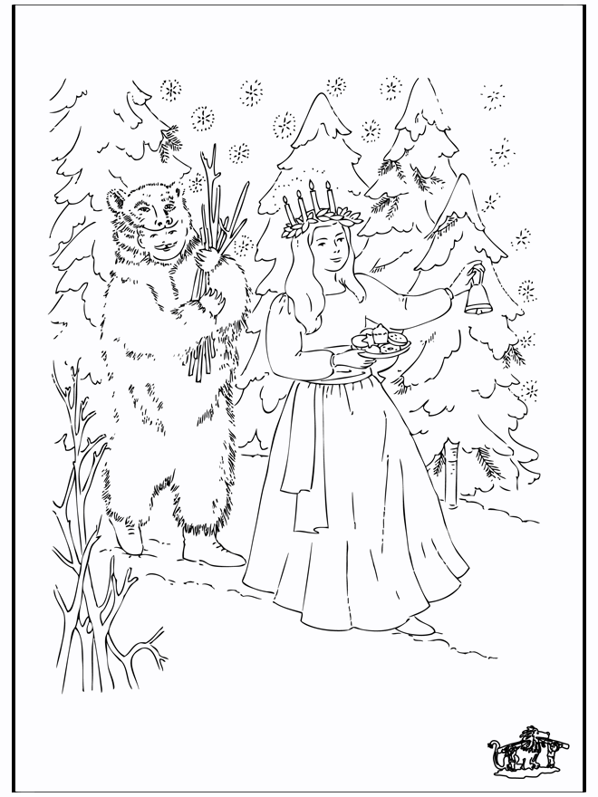 X-mas coloringpage 5 - Fargeleggingstegninger Jul