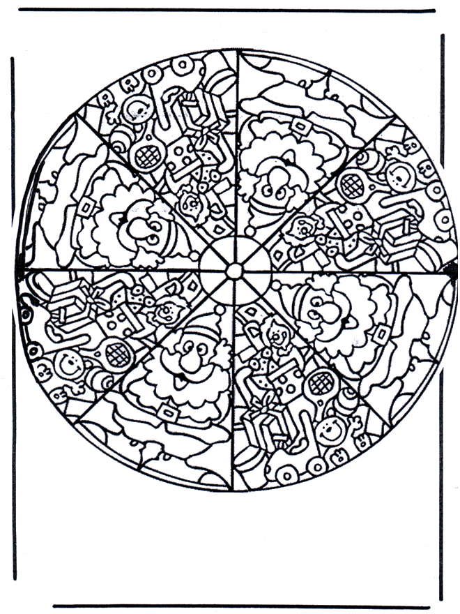 X-mas mandala 4 - Fargeleggingstegninger Jul