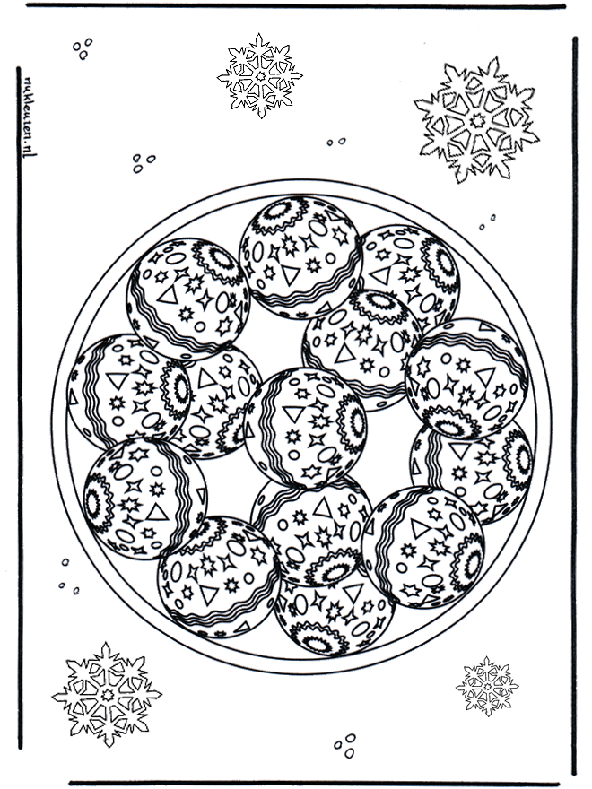 X-mas mandala - Fargeleggingstegninger Jul