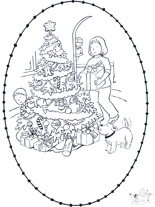 X-mas stitchingcard 5 - Brodere og fargelegge til Jul