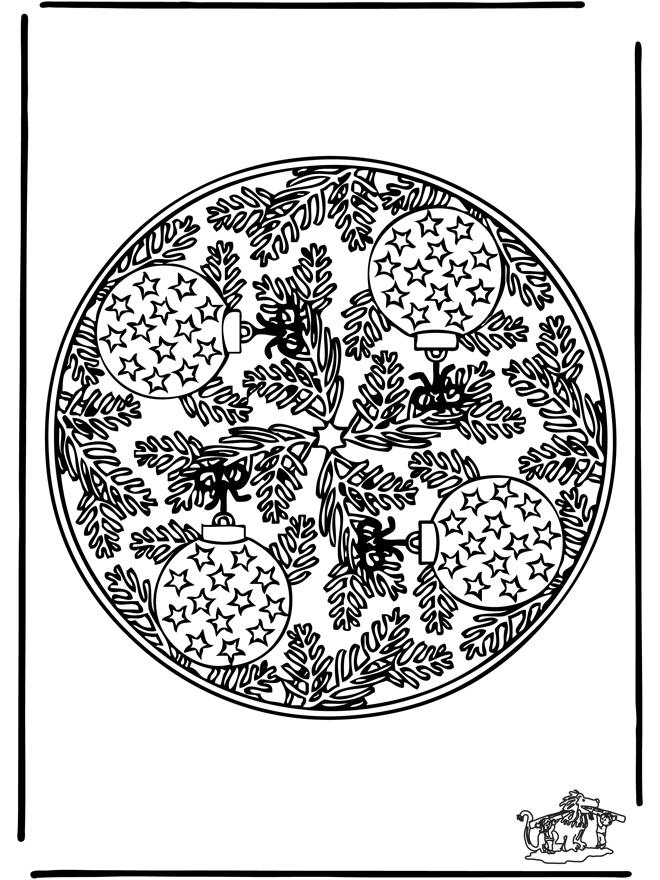 Xmas mandala 5 - Fargeleggingstegninger Jul