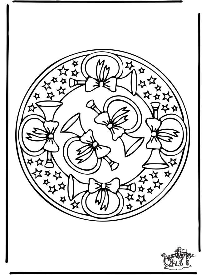 Xmas mandala 6 - Fargeleggingstegninger Jul