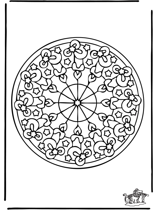 Xmas mandala 7 - Fargeleggingstegninger Jul