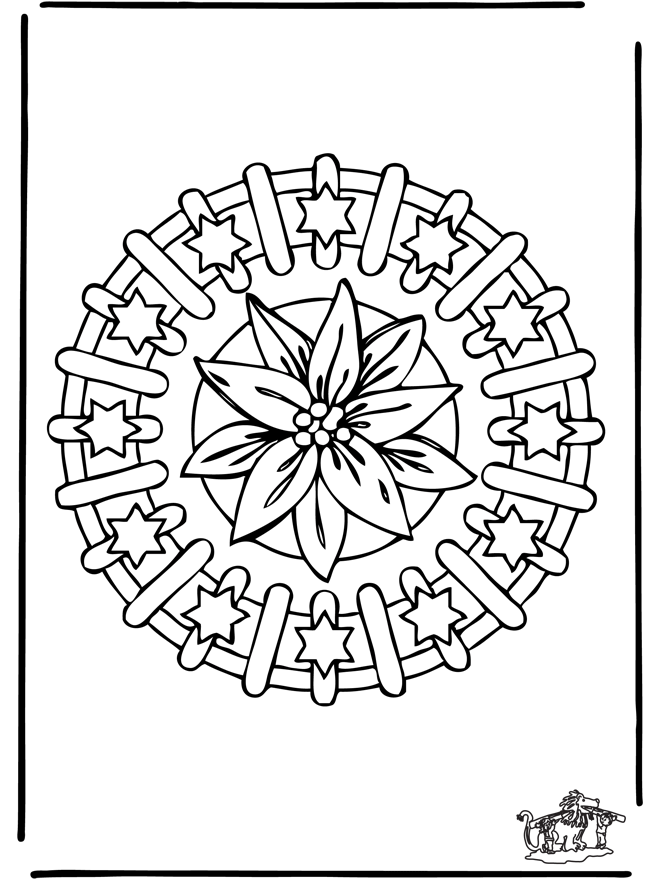 Xmas mandala 8 - Fargeleggingstegninger Jul