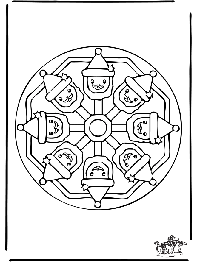 Xmas mandala 9 - Fargeleggingstegninger Jul