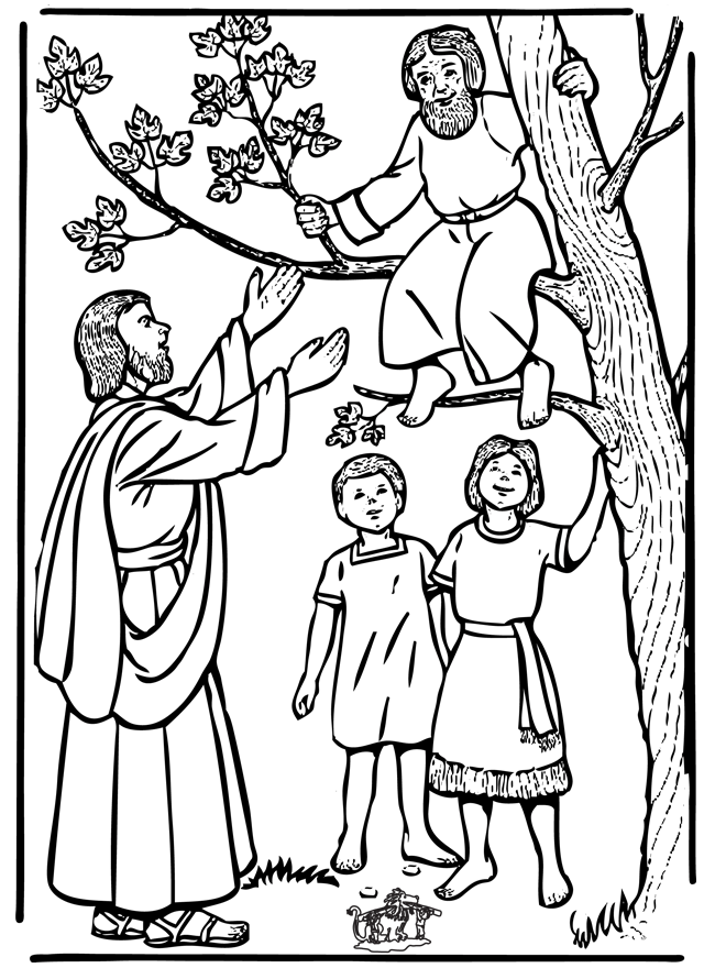 Zacchaeus and Jesus - Bibel fargeleggingstegninger nye testament